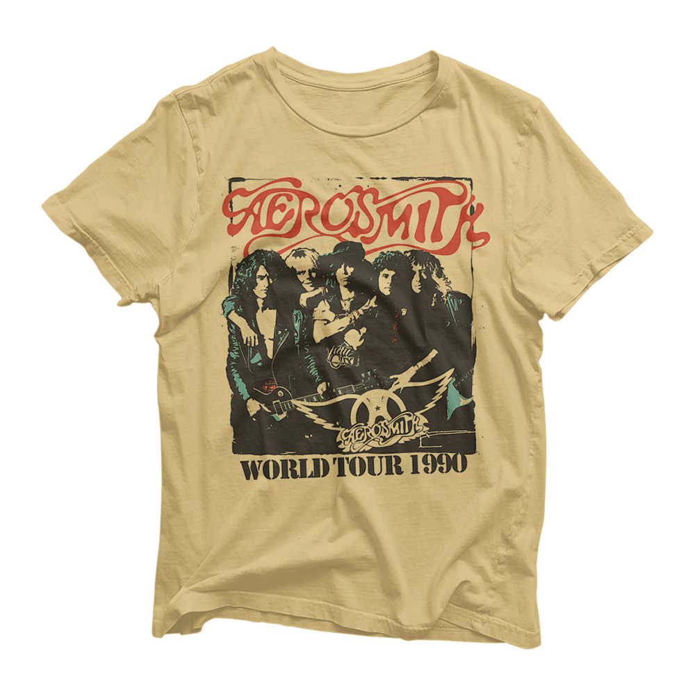 キムタク着用 エアロスミス AEROSMITH Tシャツ Pump Tour Pump World Tour 1990 T-Shirt - Aerosmith Official Store