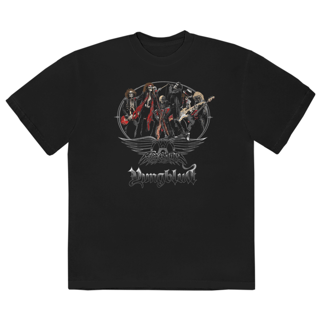 アドポーション ビンテージ　フェード Tシャツ スカルデザイン Aerosmith ADPOSION AEROSMITH / バンドTシャツ ヴィンテージ加工 トップス