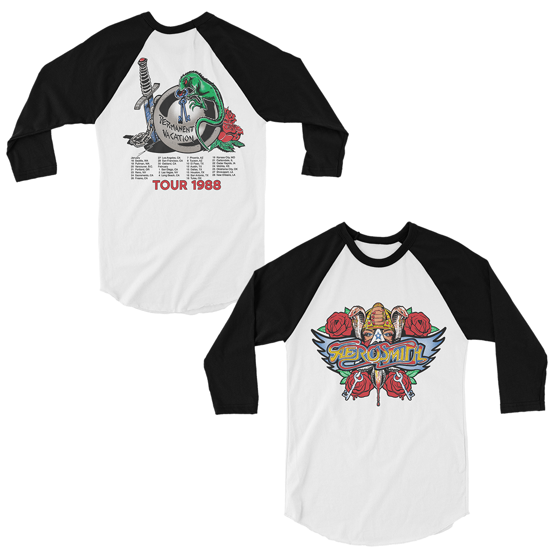 Permanent Vacation Tour Raglan - Aerosmith Official Store Permanent Vacation Tour Raglan - Aerosmith Official Store