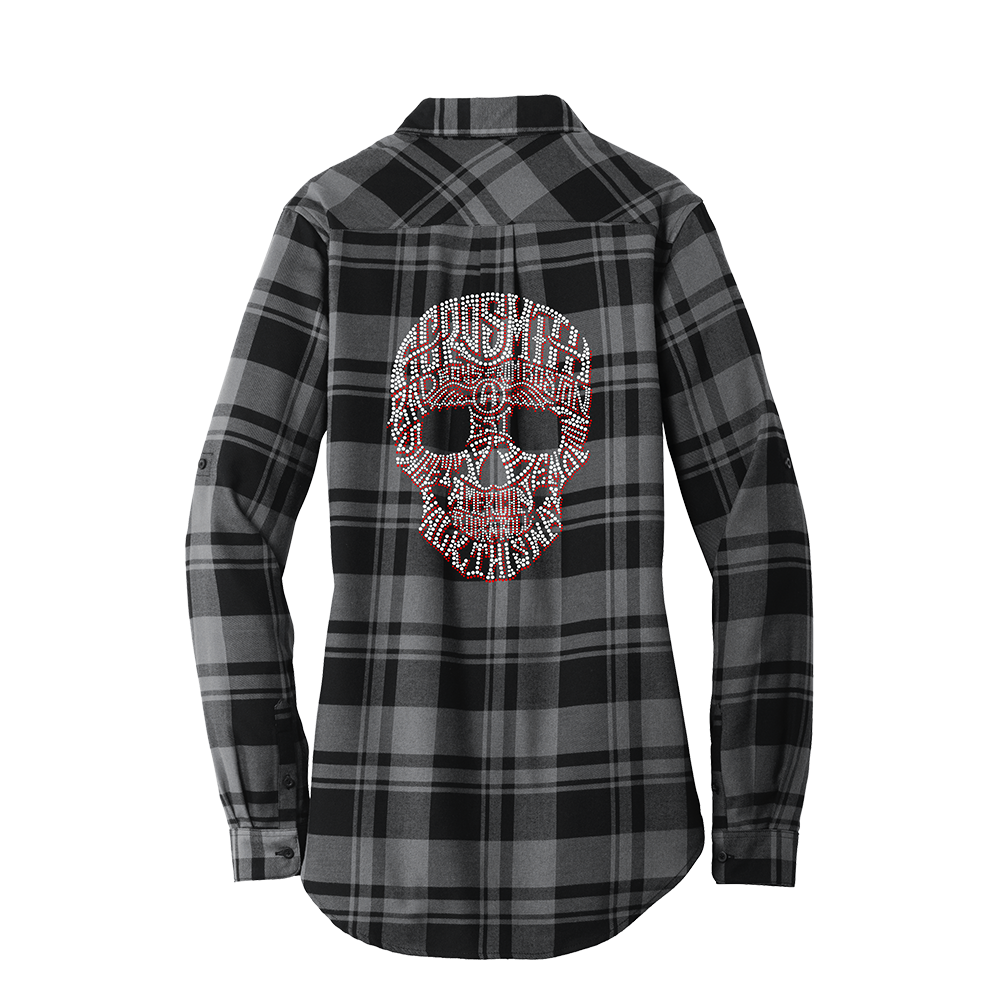 Lyrics Skull Flannel Tunic Back