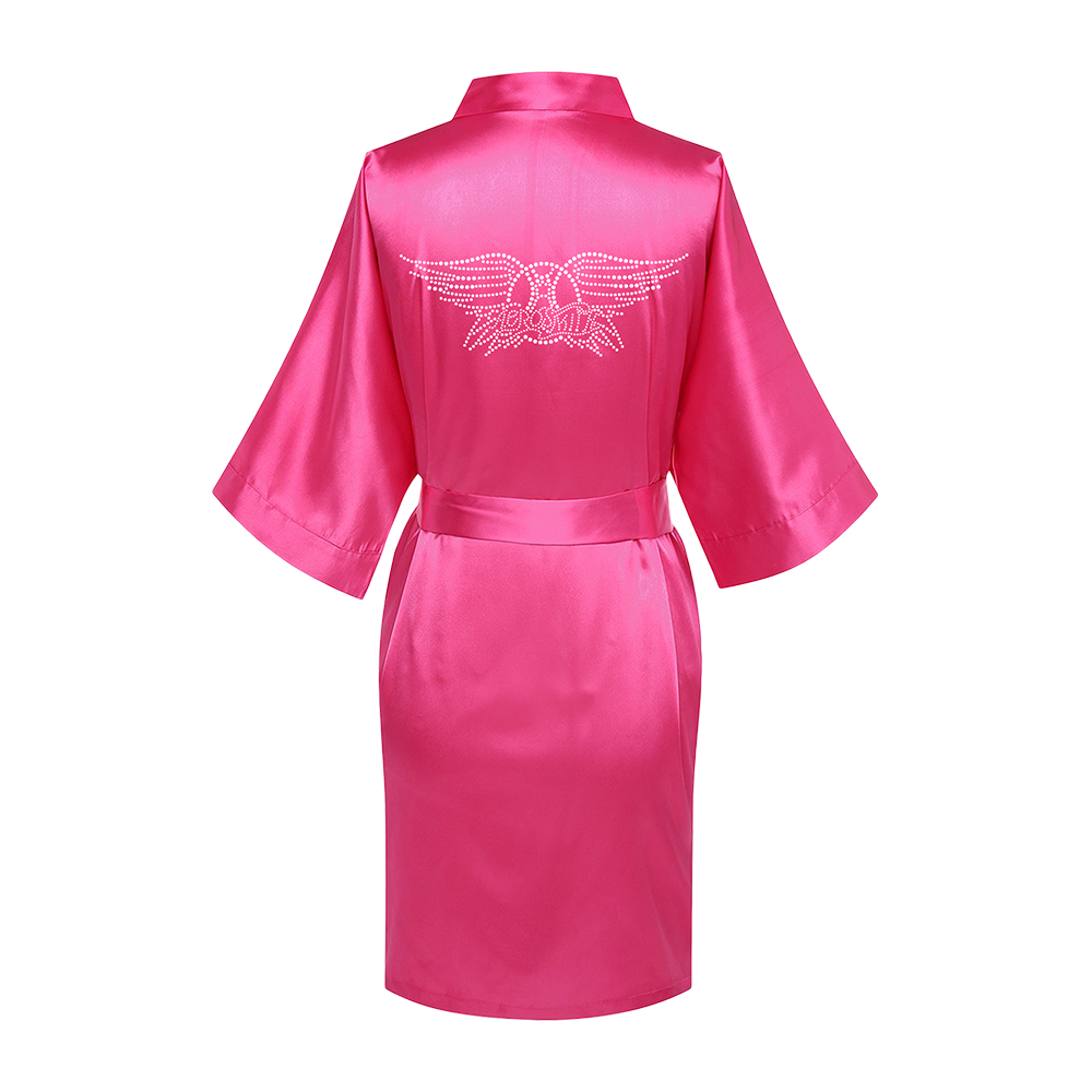 Wings Logo Satin Robe - Pink