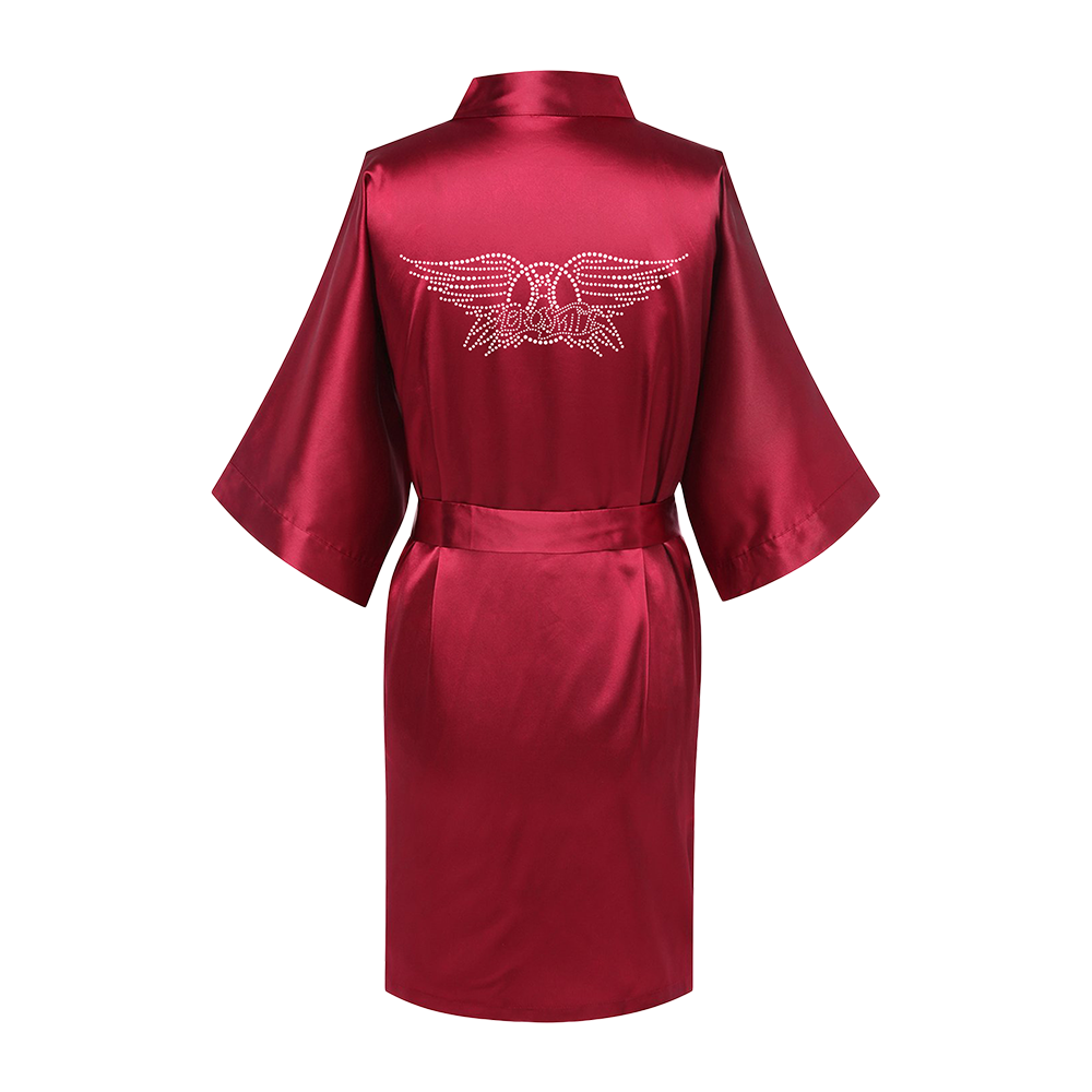 Wings Logo Satin Robe - Red