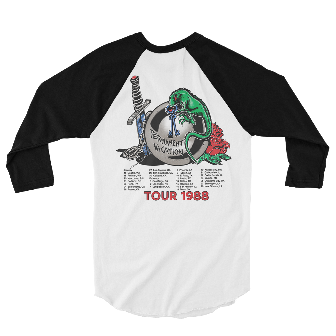 Permanent Vacation Tour Raglan - Aerosmith Official Store Permanent Vacation Tour Raglan - Aerosmith Official Store