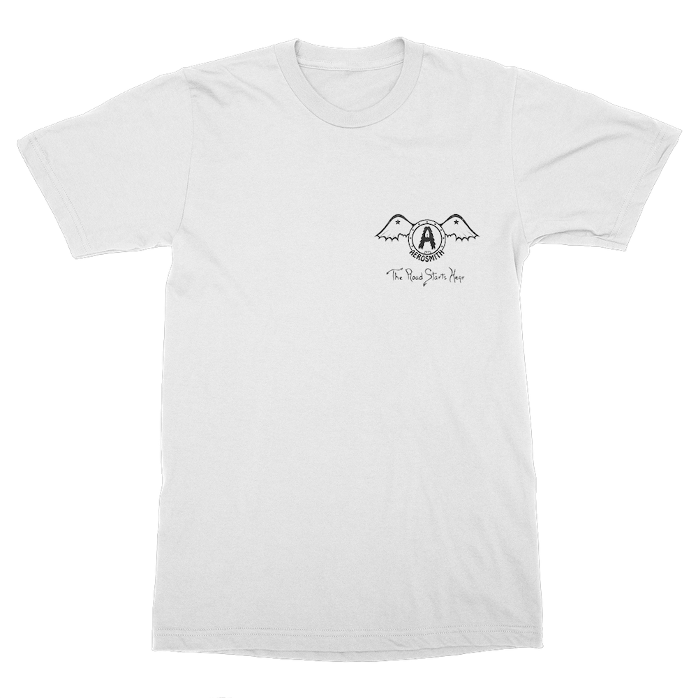 White aerosmith store t shirt