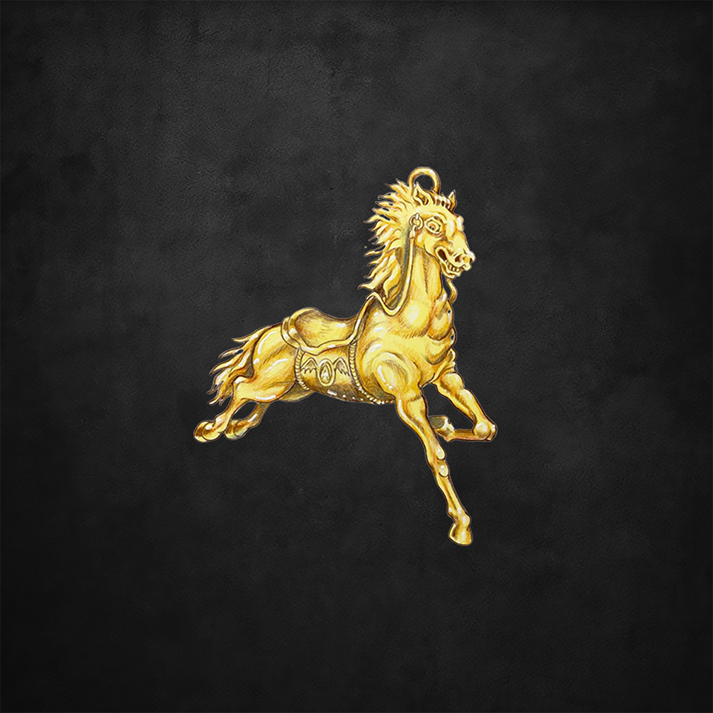 Rocking Horse Charm Gold