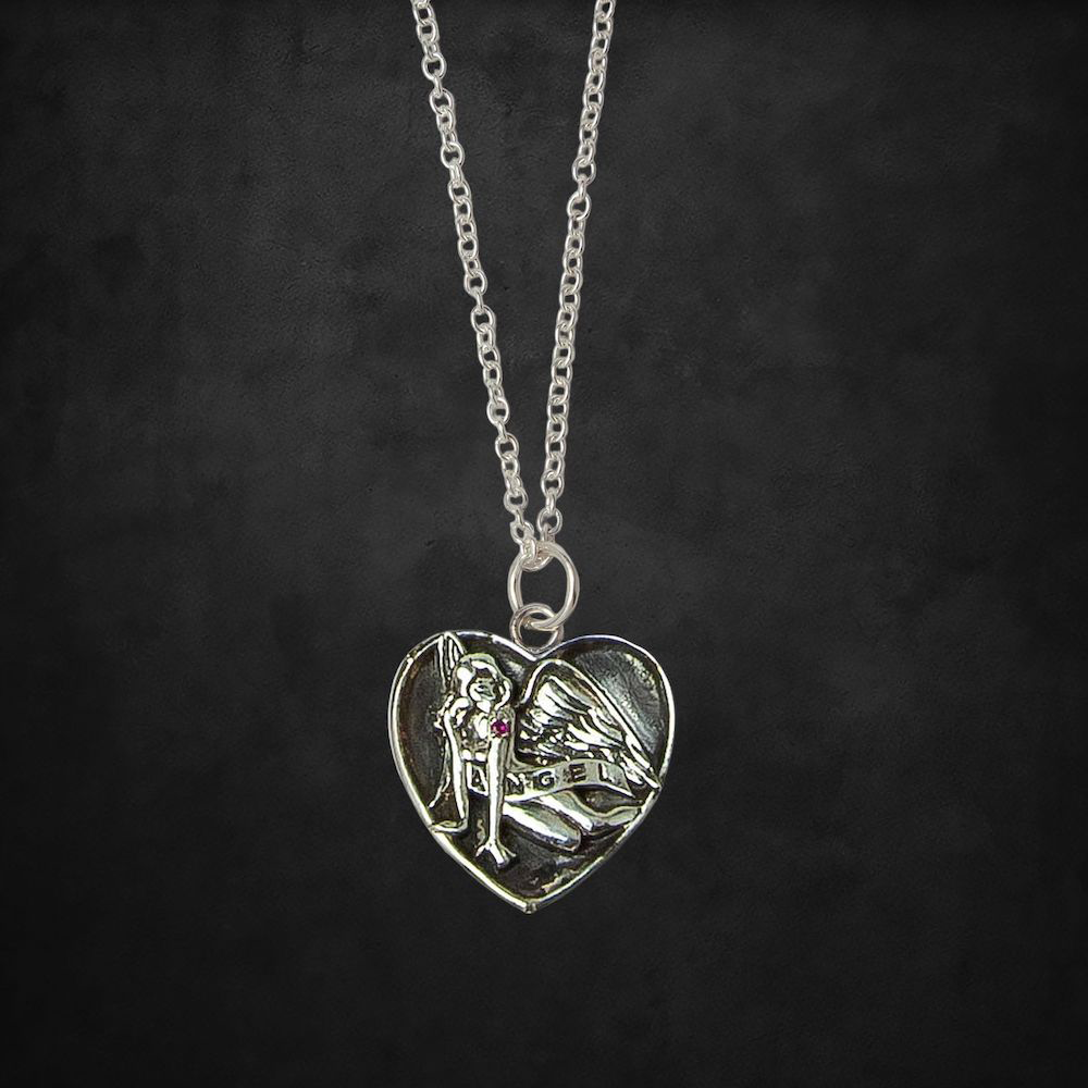 Ruby sales angel necklace