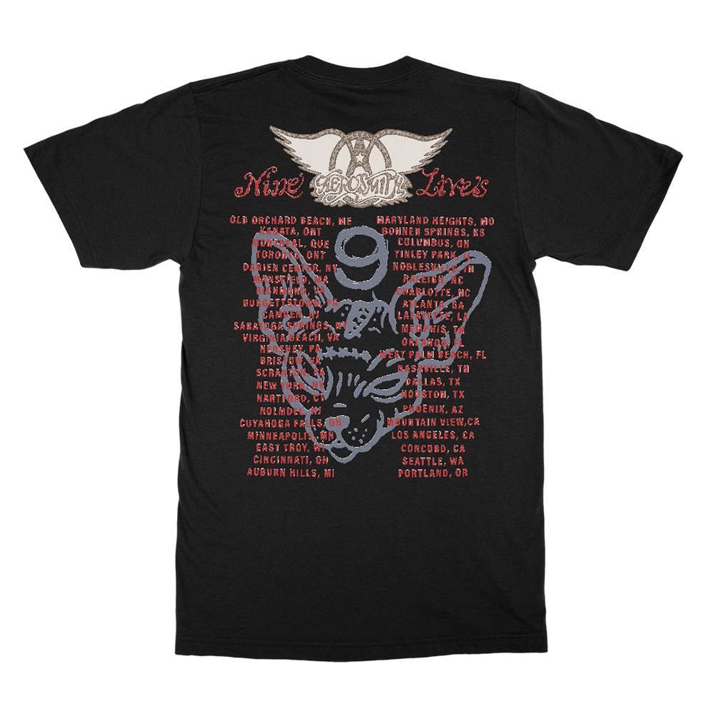 Nine Lives Tour T-Shirt Back